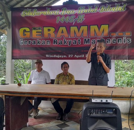 Bambang Hariyanto Baharudin (BHB) saat menyampaikan sambutan dalam acara Halal-bihalal GERAM. (foto : ig @BHB)