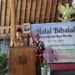 Pj Bupati Banyumas saat menyampaikan pidato dalam acara halal bihalal Satu Perahu, Minggu (28/4/2024)