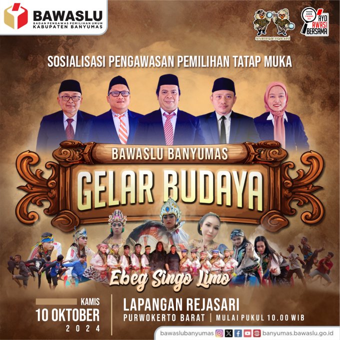 Bawaslu Banyumas Gelar Sosialisasi Pengawasan Pilkada Melalui Gelar Budaya