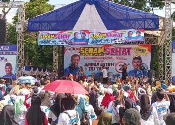 Ribuan Warga Ramaikan Acara Ngopeni Sehat, Nglakoni Senam bersama Ahmad Lutfi-Taj Yasin di Cilongok