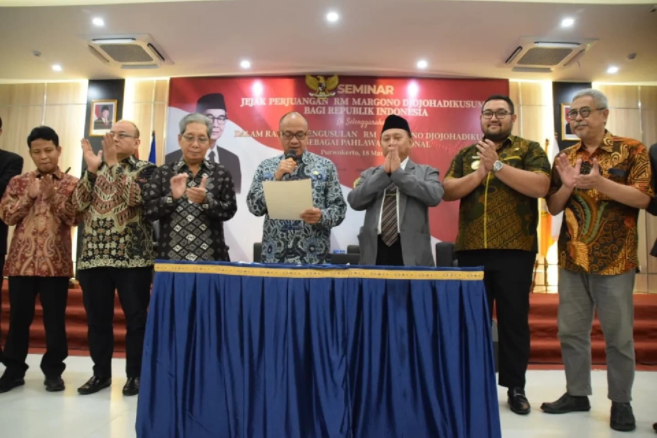 Bupati se-Barlingmascakeb Tandatangani Naskah Deklarasi Pengusulan Margono sebagai Pahlawan Nasional