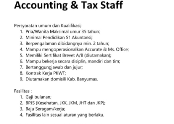 PT Banyumas Raya Transportasi Buka Lowongan Kerja, Gaji di Atas UMR