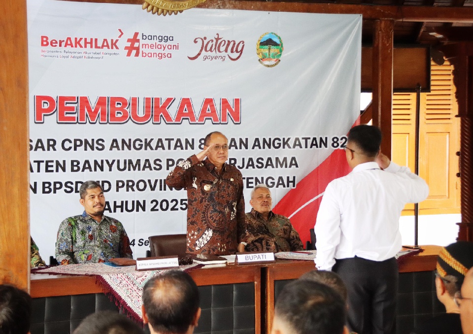 Bupati Sadewo Resmi Buka Latsar CPNS Banyumas: ASN Dituntut Siap Melayani dan Merekatkan Bangsa