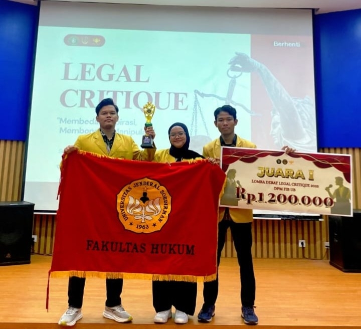 Fakultas Hukum Unsoed Juara 1 Debat Politik Nasional 2025