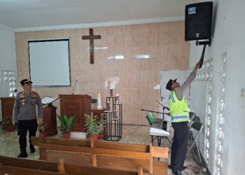 Jelang Natal, Polresta Banyumas Sterilisasi Gereja di Kemutug Lor