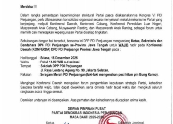 DPP PDI Perjuangan Resmi Tunda Konferda Jawa Tengah di Jakarta