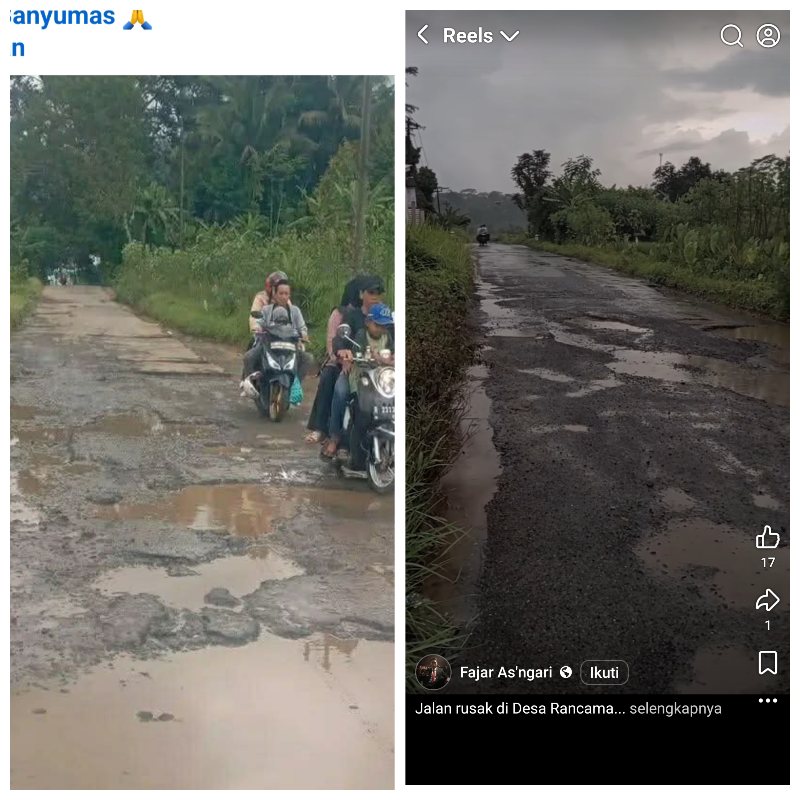 Protes Warga Lewat Medsos dan Spanduk, Jalan Rusak 5 Tahun di Rancamaya Tak Juga Diperbaiki