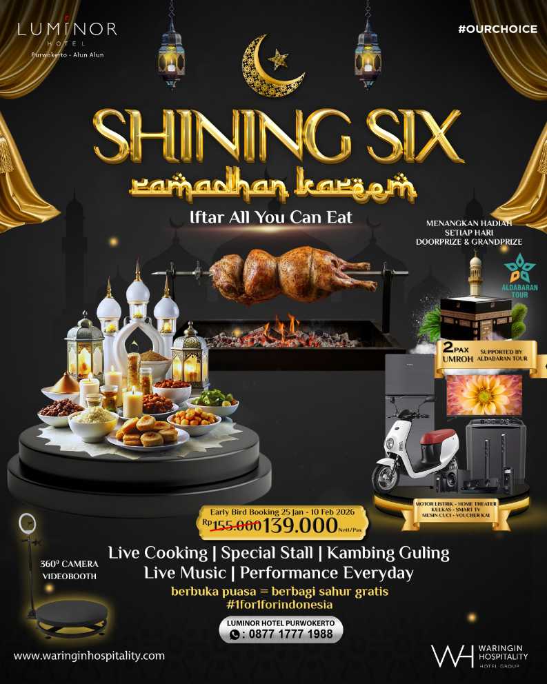 Luminor Hotel Purwokerto Gelar Program “Shining Six Ramadhan Kareem”, Tawarkan Berbuka Puasa Mewah dan Kesempatan Umroh
