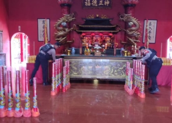 Polresta Banyumas Sterilisasi Klenteng, Pastikan Perayaan Imlek 2577 Kongzili Aman