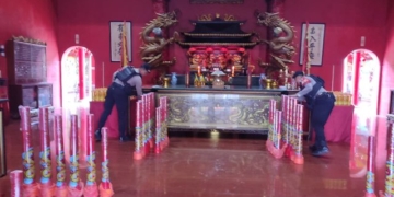 Polresta Banyumas Sterilisasi Klenteng, Pastikan Perayaan Imlek 2577 Kongzili Aman