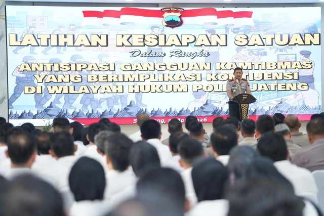 Pastikan Profesional Melayani Buruh Saat May Day, Polda Jateng Gelar Latihan Kontijensi
