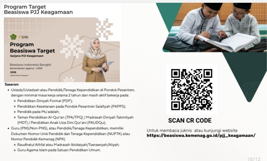 Kemenang Buka Beasiswa S1 PJJ Keagamaan untuk Guru Pesantren dan LPQ, Biaya Kuliah Gratis!