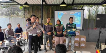 Satlantas Banyumas “Menyapa” Komunitas Ojol, Tekankan Keselamatan Bersama di Jalan