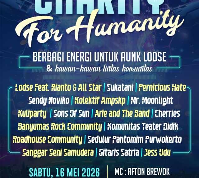 Charity For Humanity Jadi Panggung Kebersamaan Musisi dan Komunitas Banyumas