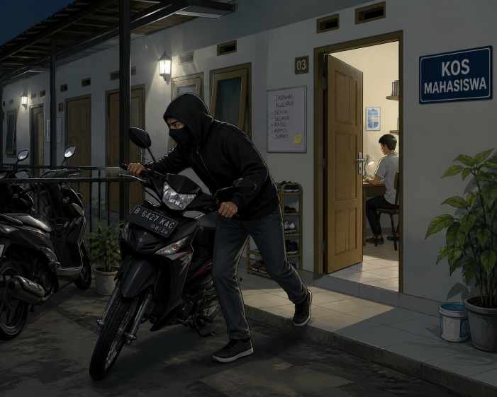 Mahasiswi Kehilangan Motor di Teras Kost, Pelaku Ditangkap Polresta Banyumas