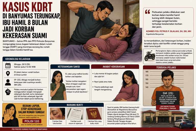 Kasus KDRT di Banyumas Terungkap, Ibu Hamil 8 Bulan Jadi Korban Kekerasan Suami