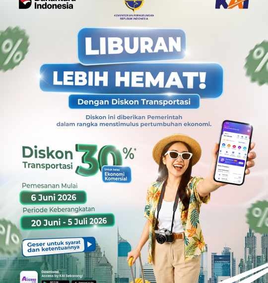 Diskon 30% Tiket Kereta Ekonomi Komersial KAI Daop 5 Purwokerto, Berlaku 20 Juni–5 Juli 2026