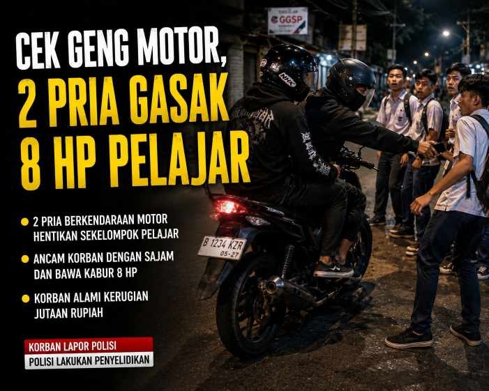 Modus Cek Geng Motor, 2 Pria Gasak 8 HP Pelajar di Sokaraja, Polisi Buru Pelaku
