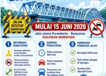 Mulai Hari Ini, Jembatan Serayu Banyumas Ditutup Total 45 Hari, Simak Rute Alternatifnya