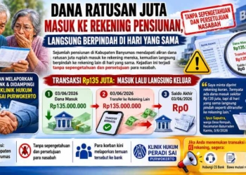 Tak Pernah Ajukan Pinjaman, Rekening Pensiunan di Banyumas Tiba-tiba Dialiri Ratusan Juta Rupiah
