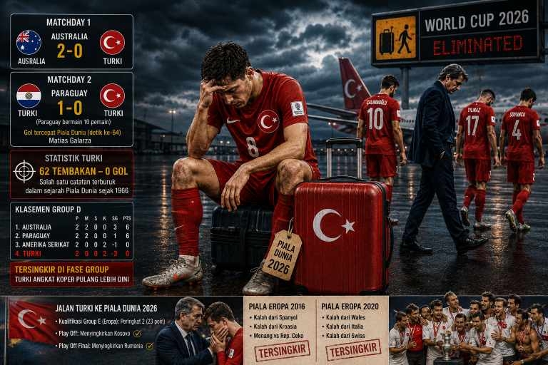 Tragis Turki Angkat Koper Tersingkir di Piala Dunia 2026