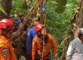 Tim SAR Evakuasi Jenazah Pria Paruh Baya Tersangkut di Pohon Kelapa
