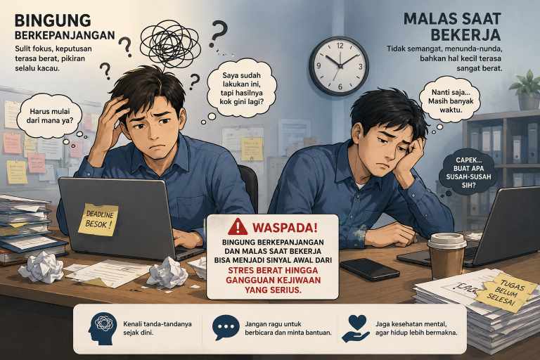 Jangan Disepelekan, Bingung dan Malas Kerja Ternyata Bisa Jadi Tanda Stres Berat hingga Gangguan Jiwa