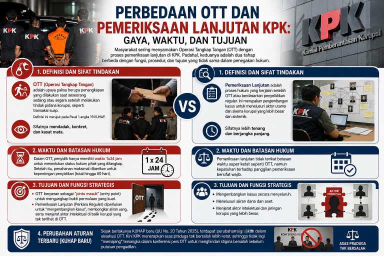Perbedaan OTT dan Pemeriksaan Lanjutan KPK: Gaya, Waktu, dan Tujuan