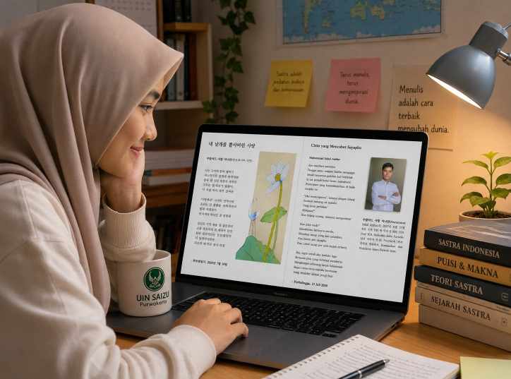 Kembali Tembus Korea Selatan, Dua Puisi Mahasiswa UIN Saizu Dimuat di Komunitas Sastrawan Goyang
