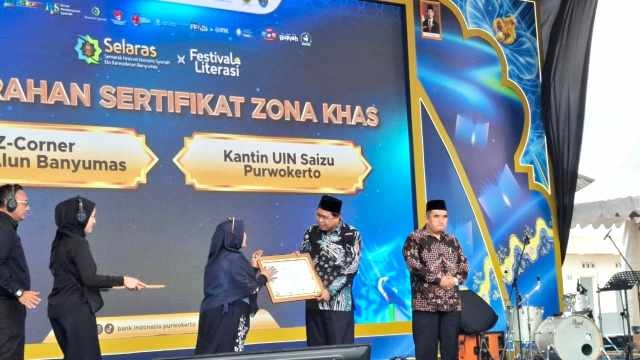 Kantin UIN Saizu Purwokerto Resmi Raih Sertifikat Zona Kuliner Halal, Aman, dan Sehat dari KNEKS