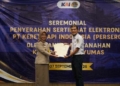 Perkuat Legalitas Aset, KAI Daop 5 Purwokerto Terima 46 Sertifikat Elektronik dari BPN Banyumas