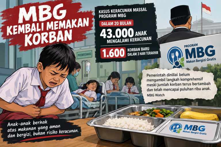 Puluhan Ribu Anak Keracunan MBG, Celios Desak Status KLB Keracunan Pangan
