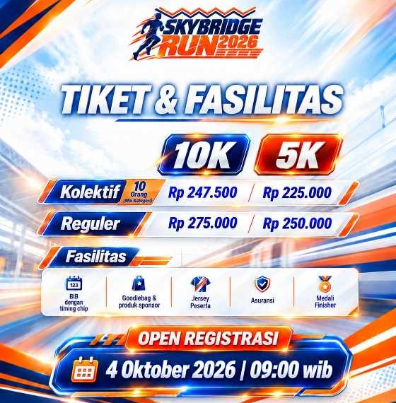 Skybridge Run 2026 Segera Digelar, Catat Tanggal dan Cara Daftarnya