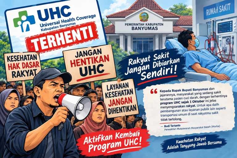 UHC Banyumas Terhenti, Warga Desak Bupati Tepati Janji Cover dengan Uang Pribadi
