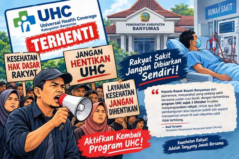 UHC Banyumas Terhenti, Warga Desak Bupati Tepati Janji Cover dengan Uang Pribadi